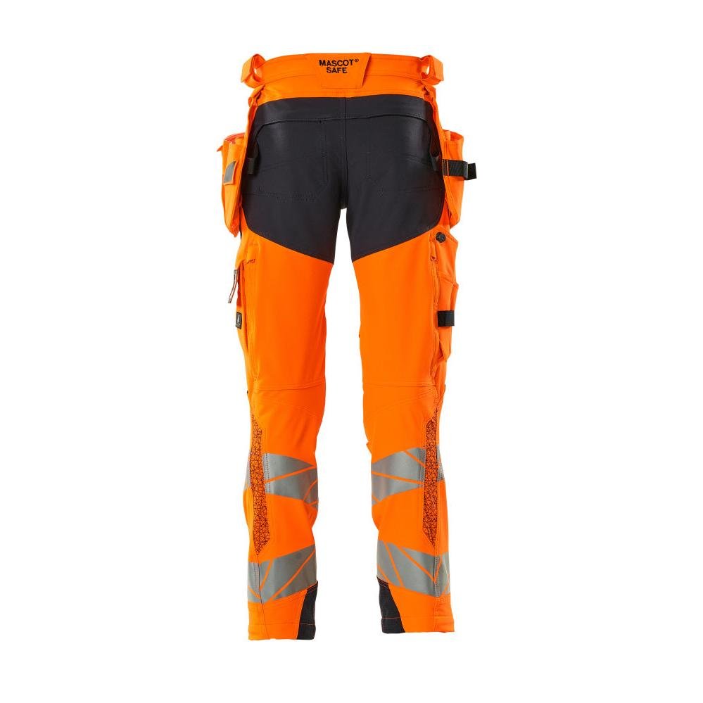 Nadrág függőzsebekkel, ULTIMATE STRETCH nadrág, hi-vis narancs/fekete-kék