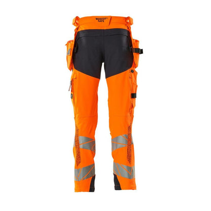 Nadrág függőzsebekkel, ULTIMATE STRETCH nadrág, hi-vis narancs/fekete-kék