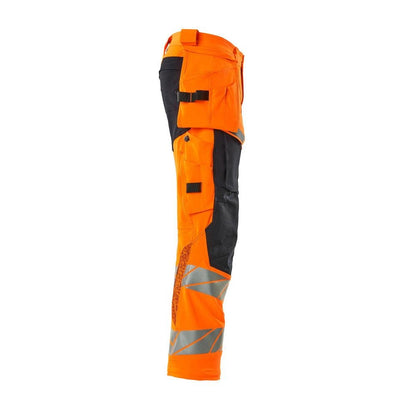 Nadrág függőzsebekkel, ULTIMATE STRETCH nadrág, hi-vis narancs/fekete-kék