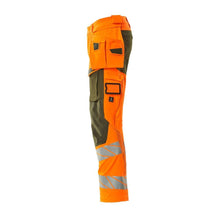 Nadrág függőzsebekkel, ULTIMATE STRETCH nadrág, hi-vis narancssárga/mohazöld