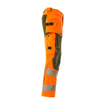 Nadrág függőzsebekkel, ULTIMATE STRETCH nadrág, hi-vis narancssárga/mohazöld