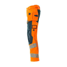 Nadrág függő zsebekkel, ULTIMATE STRETCH nadrág, hi-vis narancssárga/sötét petróleum
