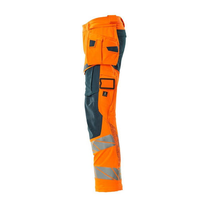 Nadrág függő zsebekkel, ULTIMATE STRETCH nadrág, hi-vis narancssárga/sötét petróleum