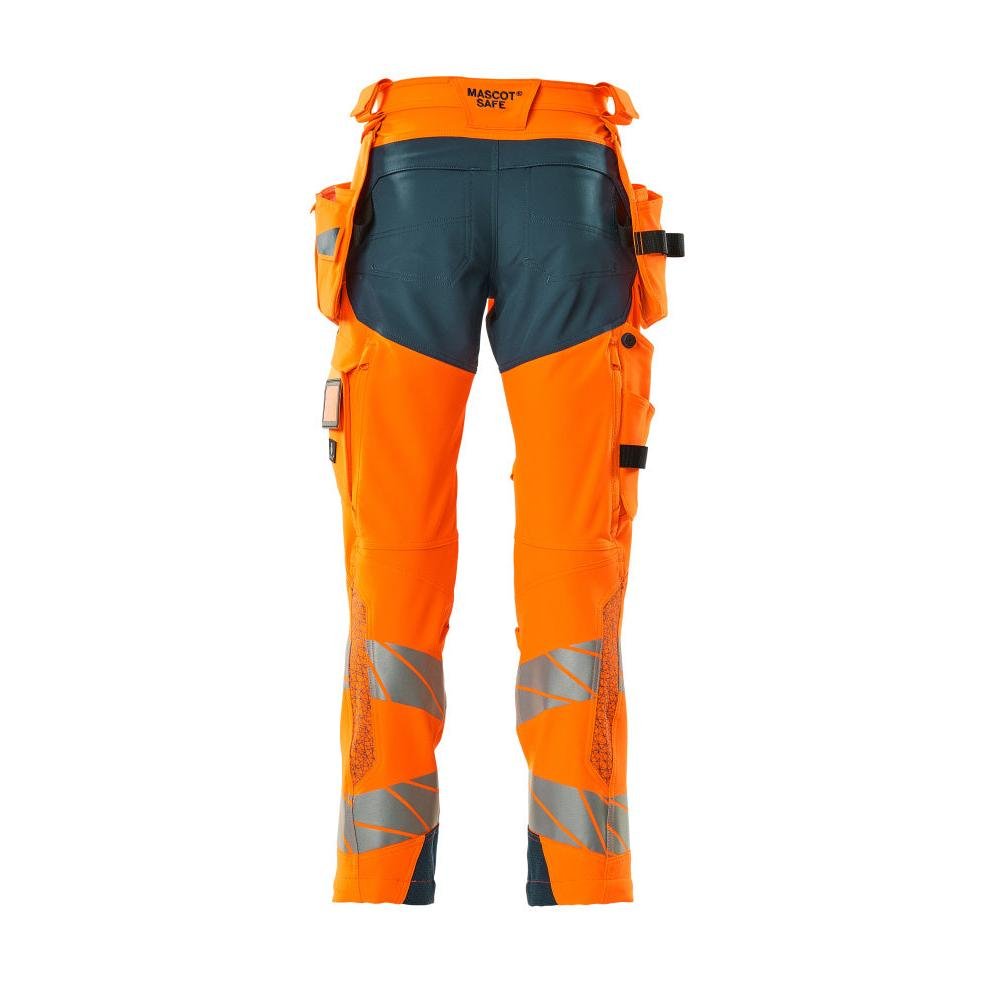Nadrág függő zsebekkel, ULTIMATE STRETCH nadrág, hi-vis narancssárga/sötét petróleum