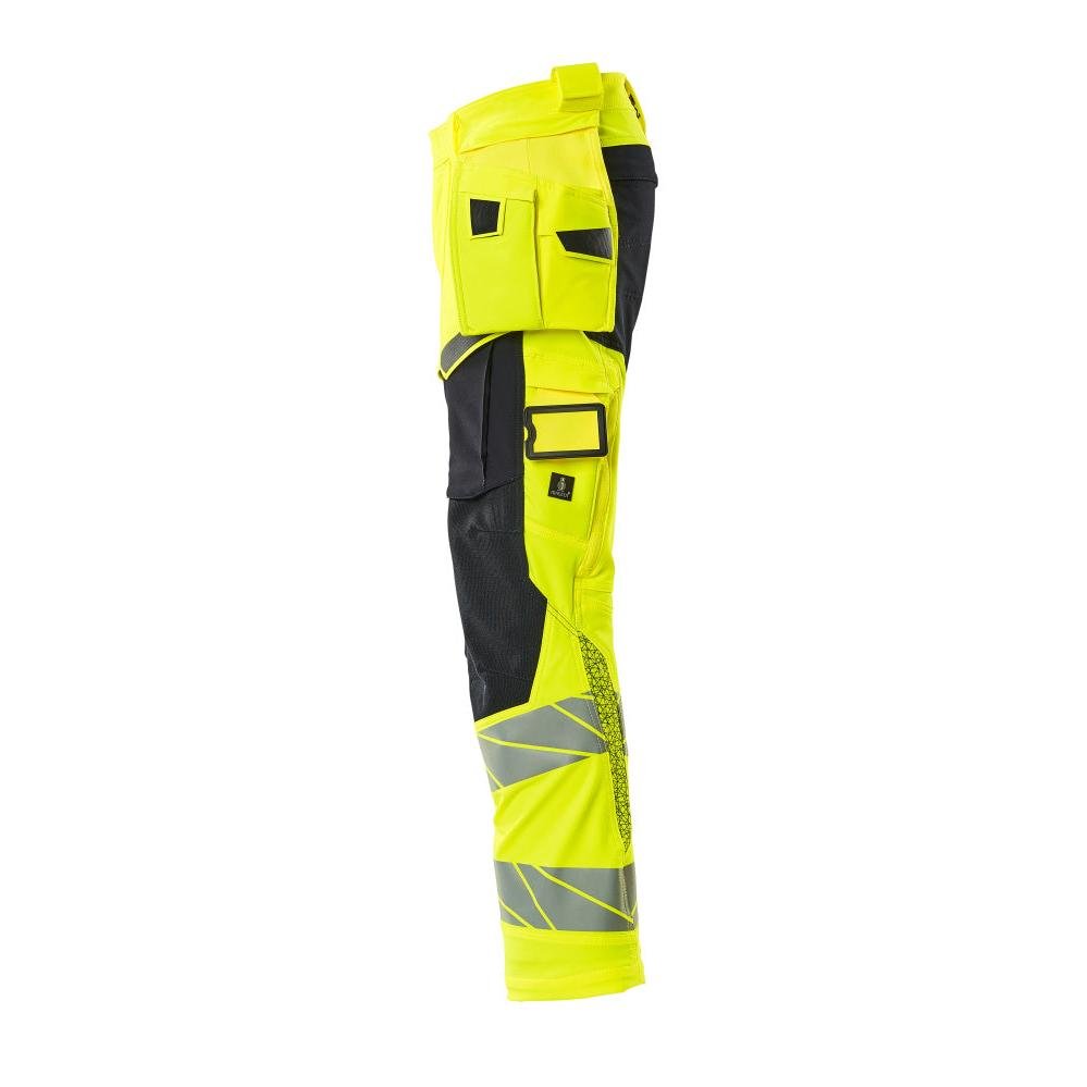Nadrág függőzsebekkel, ULTIMATE STRETCH nadrág, hi-vis sárga/fekete-kék