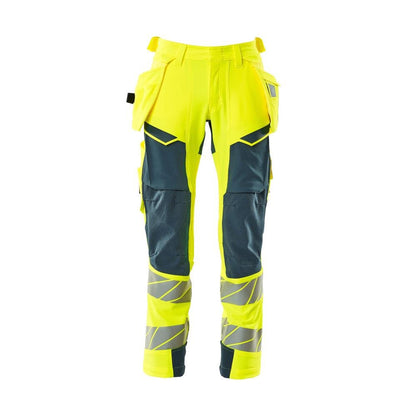 Nadrág függőzsebekkel, ULTIMATE STRETCH nadrág, hi-vis sárga/sötét petróleum
