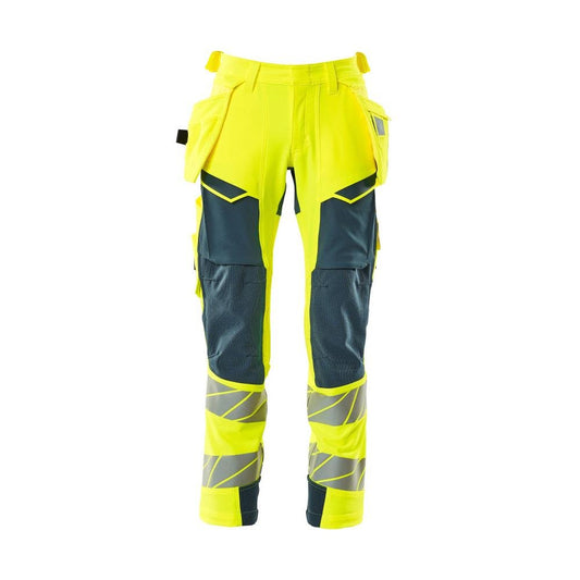 Nadrág függőzsebekkel, ULTIMATE STRETCH nadrág, hi-vis sárga/sötét petróleum