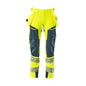 Nadrág függőzsebekkel, ULTIMATE STRETCH nadrág, hi-vis sárga/sötét petróleum