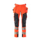 Nadrág függőzsebekkel, ULTIMATE STRETCH nadrág, Hi-Vis piros/fekete-kék