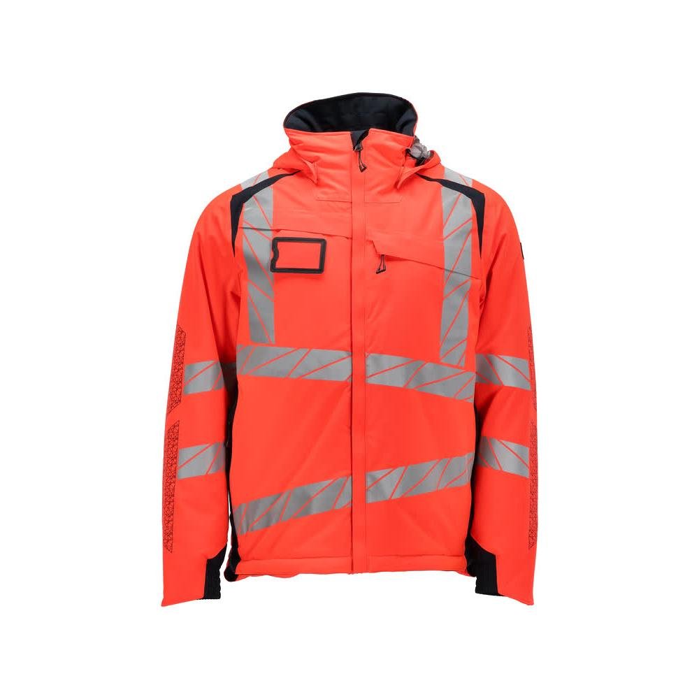 Téli kabát CLIMASCOT®, könnyű téli kabát, Hi-Vis piros/fekete-kék