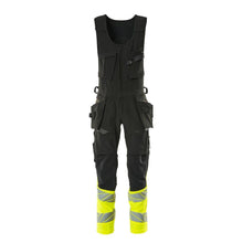 Kombinált nadrág, függő zsebek, ULTIMATE STRETCH kombinált nadrág, fekete/hi-vis sárga