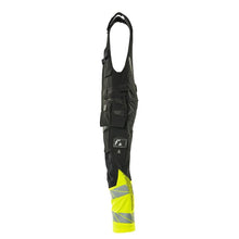 Kombinált nadrág, függő zsebek, ULTIMATE STRETCH kombinált nadrág, fekete/hi-vis sárga