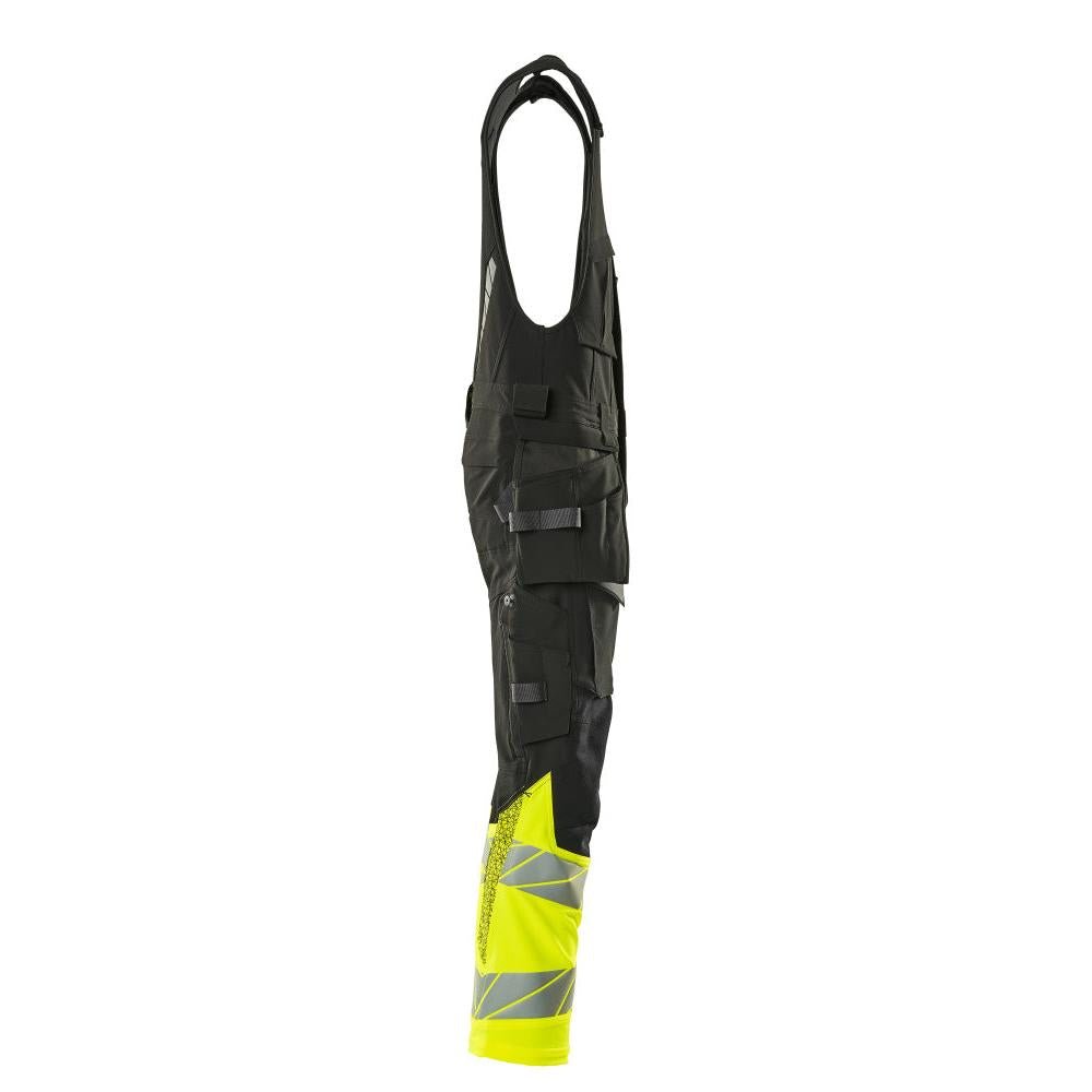 Kombinált nadrág, függő zsebek, ULTIMATE STRETCH kombinált nadrág, fekete/hi-vis sárga