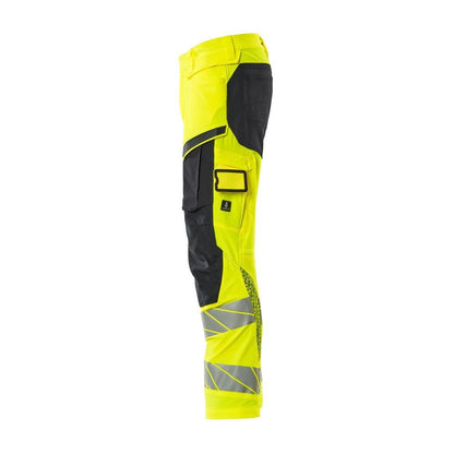 Nadrág térdzsebekkel, ULTIMATE STRETCH nadrág, hi-vis sárga/fekete-kék