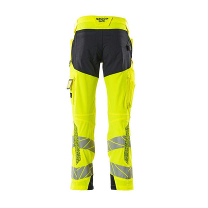 Nadrág térdzsebekkel, ULTIMATE STRETCH nadrág, hi-vis sárga/fekete-kék