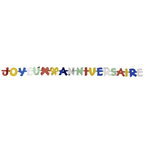 A PAPSTAR "Joyeux Anniversaire" 1,9 m hosszú üdvözlőlánc a PAPSTAR GmbH-tól színes betűkkel, mint ünnepi születésnapi dekoráció, tökéletes születésnapokra és ünnepekre. Egyes csomagban szállítva.