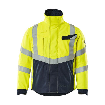 Téli kabát steppelt béléssel Pilot kabát Multisafe, hi-vis sárga/fekete-kék