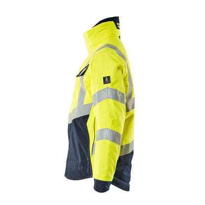 Téli kabát steppelt béléssel Pilot kabát Multisafe, hi-vis sárga/fekete-kék
