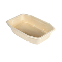 Die HMR Fibretray/PE 1-comp (215x148x40 mm) von Duni GmbH ist eine braune, beschichtete Bagasse-Einwegschale mit erhöhten Rändern - kompostierbar, nachhaltig und ideal für umweltfreundlichen Genuss. Packung: 320 Stück.