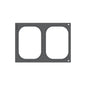 Egy téglalap alakú szürke keret a Duni GmbH-tól, DF 10/DF20 kazetta Brick Medium (2 felhasználású) számára, két kerek kivágással egymás mellett, a bal szélén függőlegesen nyomtatott "19255" felirattal és két kis kör alakú lyukkal a jobb oldalon.
