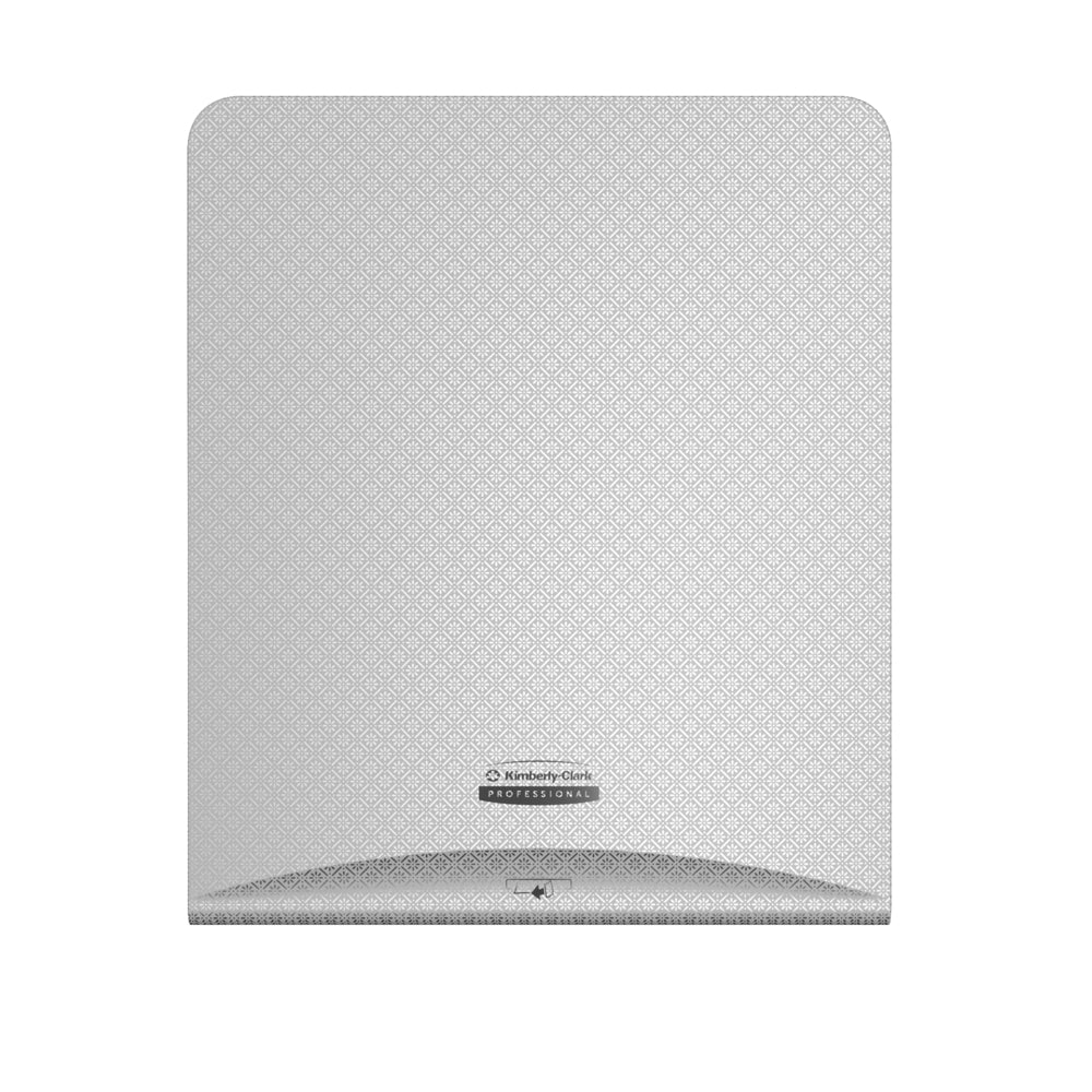 A Kimberly-Clark Professional™ Icon™ Dispenser Faceplate - eHRT (33,02 x 37,47 x 3,18 cm) a Kimberly-Clark GmbH-tól egy elegáns, fehér fali törölköző adagoló, ideális a modern higiéniai és mosdó kiegészítő igényekhez.