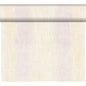 Eine Rolle Duni GmbH Dunicel-Tischläufer Tête-à-Tête (24 m x 0,4 m, 20 Abschnitte) in Hellbeige wird teilweise ausgerollt, um seine elegante Webstruktur als stilvolle Tischdekoration vor einem schlichten weißen Hintergrund zu zeigen.