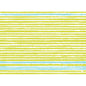 Egy minta vízszintes sárga és világoskék kézzel rajzolt vonalakkal fehér alapon, amelyet Elise Stripes ihletett a Dunicel szettekhez 30x40 cm-es méretben, 100 darabos csomagban, a Duni GmbH-tól.