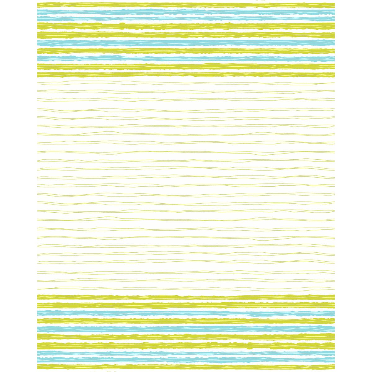 A Duni GmbH kéztörlő szalvéta 38 x 54 cm Elise Stripes kék, zöld és sárga akvarellcsíkokat mutat vékony sárga hullámokkal fehér alapon - ideális asztaldekorációhoz. Laposan csomagolva, 50 darabos csomagban kapható.