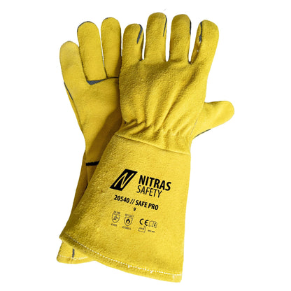 NITRAS SAFE PRO, hegesztőkesztyű, okker