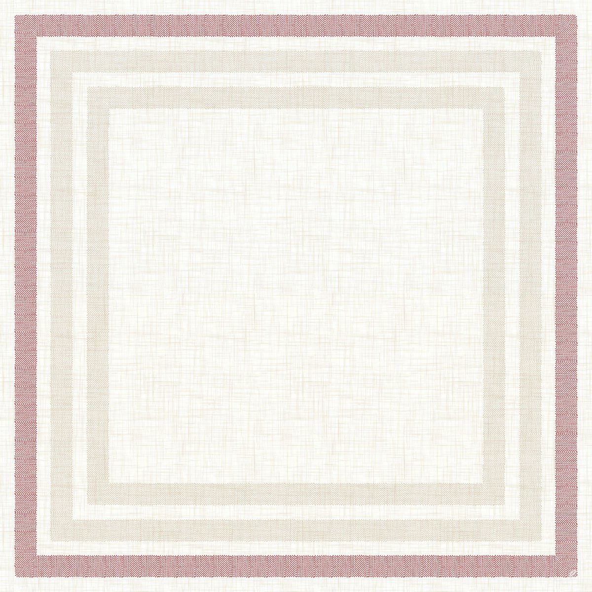 A Dunicel 84x84 cm-es Rigato bordeaux középső terítő a Duni GmbH-tól egy krémszínű, textúrázott négyzet alakú maggal rendelkezik, vékony bézs, vastagabb világosbézs és tompa rózsaszín, Rigato bordeaux által inspirált szegélyekkel. Csomag: 20 darab. Ideális sokoldalú felhasználásra.