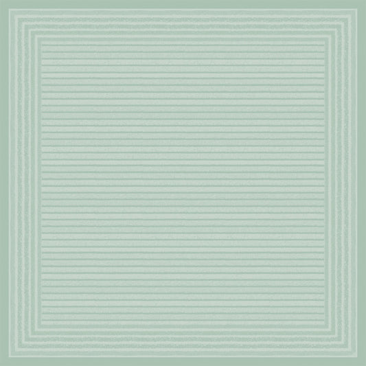 Die Dunicel Mitteldecke 84x84 cm in mint von Duni GmbH hat ein pastellgrünes, quadratisches Design mit gleichmäßig verteilten horizontalen Linien und geschichteten rechteckigen Rändern, erhältlich in einer Packung mit 20 Stück.