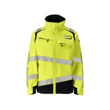 Kabát, ULTIMATE STRETCH munkakabát Multisafe, hi-vis sárga/fekete-kék