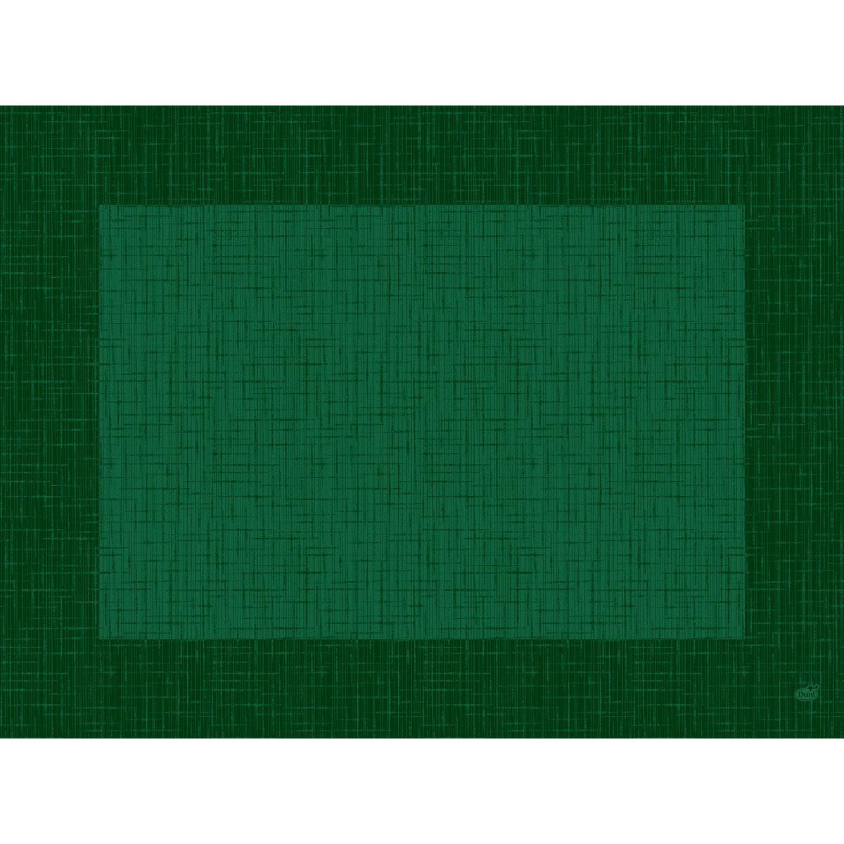 Egy téglalap alakú, zöld, fonott felület egy sötétebb zöld háttér közepén széles szegéllyel - tökéletes a Bio-Dunicel szettekhez 30x40 Linnea Jägergrün, környezetbarát asztalterítők a dobozban (1 csomag) a Duni GmbH-tól.