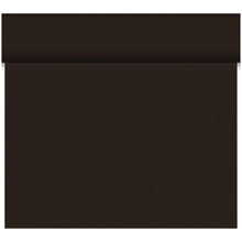 Das Duni GmbH Bio-DC-Tete a Tete 0,4x24m ist ein solides dunkelbraunes Rechteck aus biologisch abbaubarem Material, mit einem subtilen horizontalen Schatten oder einer Falte in der Nähe der oberen Kante, dargestellt auf einem weißen Hintergrund.