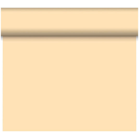 Das Bio-DC-Tete a Tete 0,4x24m von Duni GmbH wird als leere beige Schriftrolle mit einem etwas dunkleren gerollten oberen Rand dargestellt. Hergestellt aus biologisch abbaubarem Material, hat dieses umweltfreundliche Produkt keinen sichtbaren Text oder Markierungen auf weißem Hintergrund.