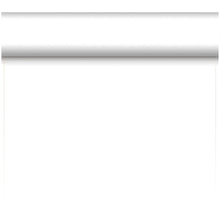 Ein weißer Hintergrund mit einer horizontalen grauen schattierten Linie im oberen Bereich, die an das minimalistische und umweltfreundliche Design des Bio-DC-Tete a Tete 0,4x24m der Duni GmbH erinnert. Der Rest des Bildes ist leer.