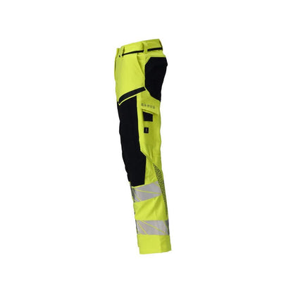Nadrág, női, DIAMOND, térdzseb, sztreccs nadrág Multisafe, hi-vis sárga/fekete-kék