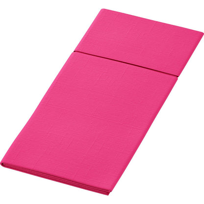 A Duni GmbH Duniletto-Slim 40x33cm egy hajtogatott téglalap alakú rózsaszín matrac látható középső hajtással, fehér háttéren ábrázolva - tökéletes higiénikus alátétként tiszta, kényelmes edzésekhez.