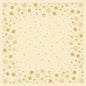 A Duni GmbH Bio-Dunicel-Mitteldecke 84x84cm Stargazing cream világos sárga háttérrel rendelkezik, arany hópehely- és csillag szegéllyel, amely a széleken sűrű és a közepén ritkább - ideális az asztaldekorációhoz. Csomag 20 darabbal.