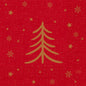 A Duni GmbH szalvéták 33x33 3 rétegű, csomag (50 darab), Shimmer Trees dizájnnal piros háttéren, arany csillagokkal és hópelyhekkel ünnepi bájt kölcsönöznek minden ünnepi asztalnak.
