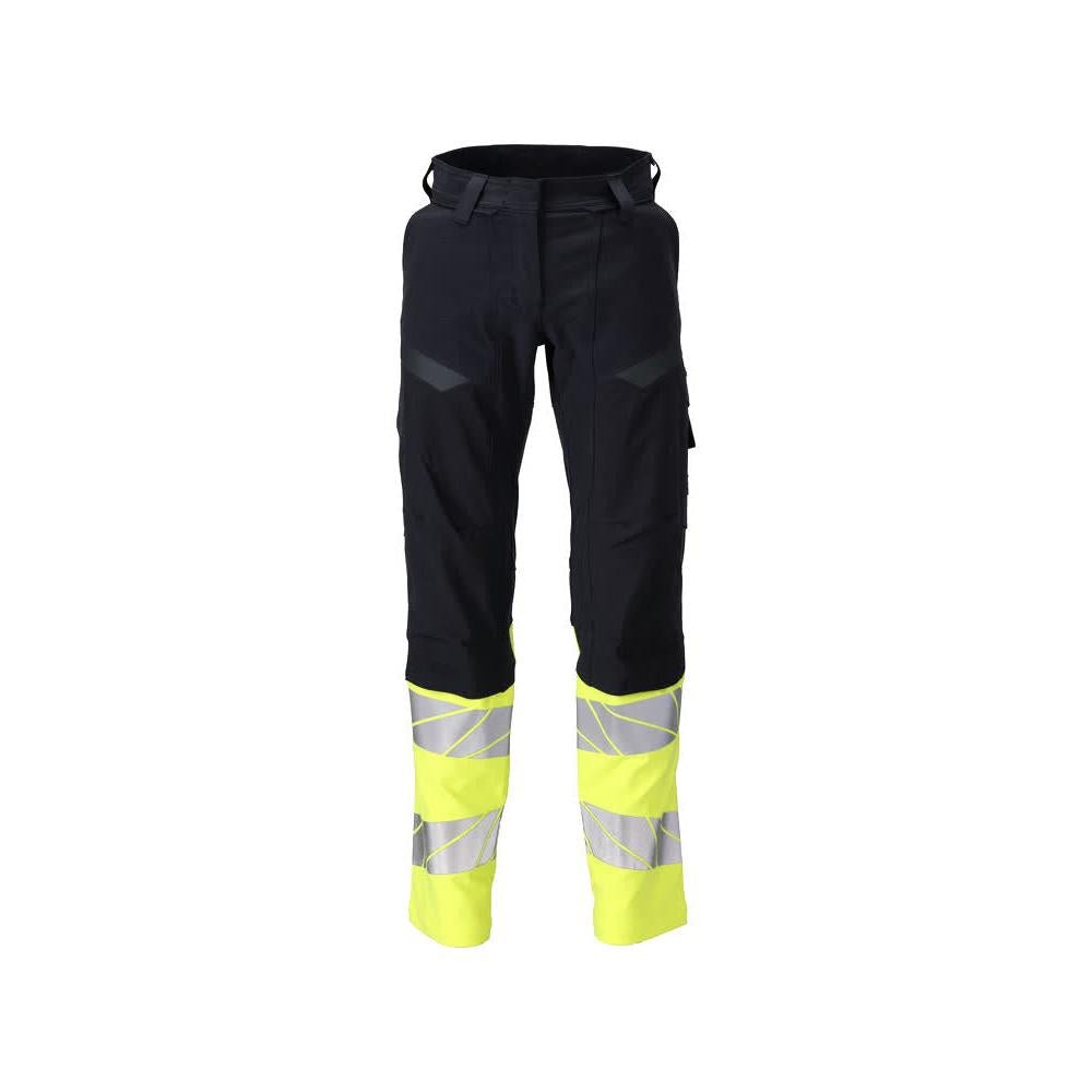Nadrág, női, DIAMOND, térdzseb, sztreccs nadrág Multisafe, fekete kék/hi-vis sárga