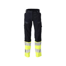 Nadrág, női, DIAMOND, térdzseb, sztreccs nadrág Multisafe, fekete kék/hi-vis sárga