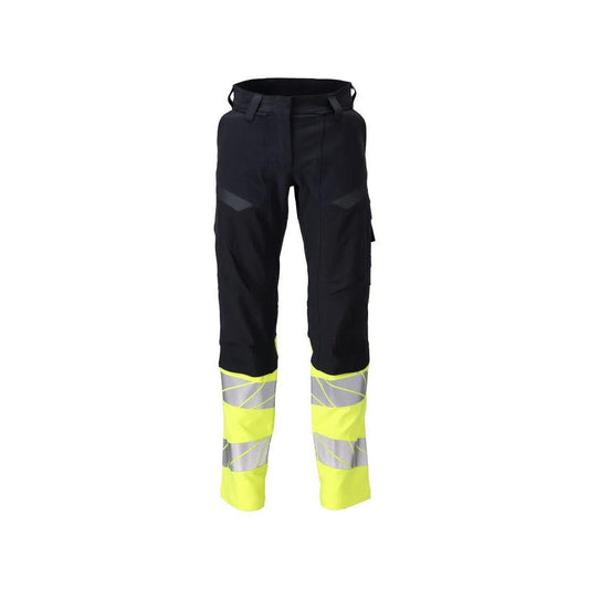 Nadrág, női, DIAMOND, térdzseb, sztreccs nadrág Multisafe, fekete kék/hi-vis sárga