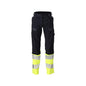Nadrág, női, DIAMOND, térdzseb, sztreccs nadrág Multisafe, fekete kék/hi-vis sárga