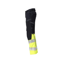 Nadrág, női, DIAMOND, térdzseb, sztreccs nadrág Multisafe, fekete kék/hi-vis sárga