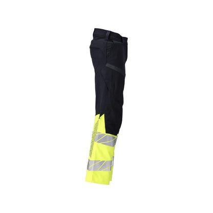 Nadrág, női, DIAMOND, térdzseb, sztreccs nadrág Multisafe, fekete kék/hi-vis sárga