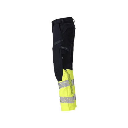 Nadrág, térdzseb, ULTIMATE STRETCH nadrág Multisafe, fekete kék/hi-vis sárga