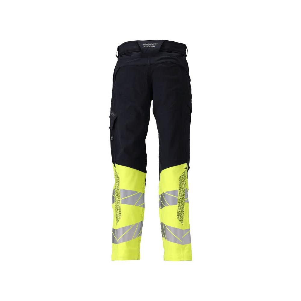 Nadrág, térdzseb, ULTIMATE STRETCH nadrág Multisafe, fekete kék/hi-vis sárga