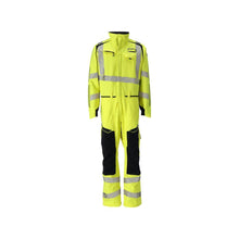 Összességében térdzsebek, sztreccsbetétek kombinációja Multisafe, hi-vis sárga/fekete-kék