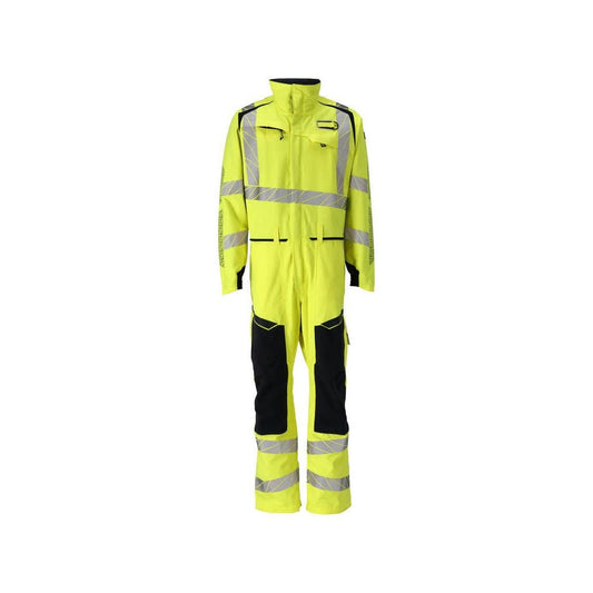 Összességében térdzsebek, sztreccsbetétek kombinációja Multisafe, hi-vis sárga/fekete-kék
